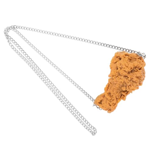 VICASKY Imitierte Hähnchenschenkel-Halskette grillzubehör Lebensmittel Partygeschenk Brathähnchen-Dekoration Hühnerhalskette Deko-Halskette Halskette mit gebratenem Huhn PVC von VICASKY