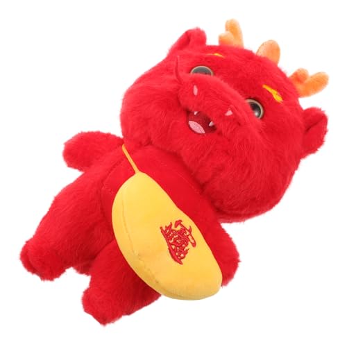 VICASKY Niedlicher 2024 Drache Stofftier Spielzeug Plüsch Drachen Puppe Rot Anzug für Zuhause und Mädchen Auto Neujahr Familie von VICASKY