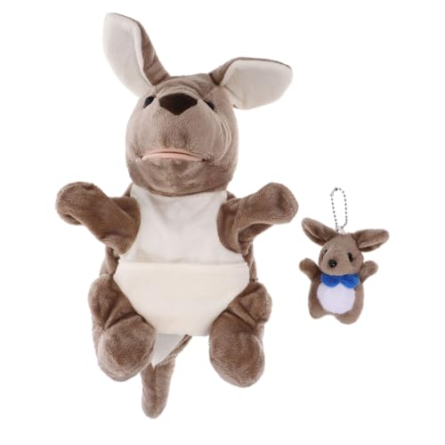 VICASKY Känguru-handpuppenspielzeug Tierische Handpuppe Tiere Handpuppe Handpuppen Für Rollenspiele Handpuppe Niedlich Interaktives Cartoon-tierpuppenspielzeug Pp Baumwolle Blue von VICASKY