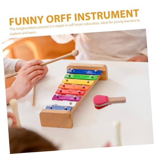 VICASKY Kastagnetten aus Holz mit Langem Griff Robustes Orff Musikinstrument für Musikalische Früherziehung Sichere Babyspielzeug Percussion Fördert Kognitive Entwicklung und VICASKY Kastagnetten aus Holz mit Langem Griff Robustes Orff Musikinstrument für Musikalische Früherziehung Sichere Babyspielzeug Percussion Fördert Kognitive Entwicklung und von VICASKY