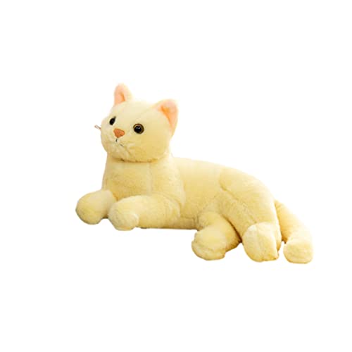VICASKY Katze Plüschtier für kinderspielzeug Kid Toys Plüschkatze Stofftier Katze Kuscheltier katzenspielzeug Haustier Flauschige Katzenpuppe dekorative Katzenpuppe Yellow von VICASKY