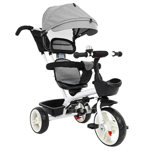 VICASKY Kinderdreirad mit Verstellbarer und Sonnenschutz Leichter und Stabiler Kinderwagen für Kleinkinder Jahre Tragbar und Sicher für Jungen und Mädchen Draußen von VICASKY