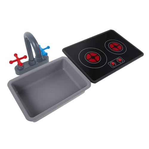 VICASKY Kinderküchenspielset mit Realistischem Wasserhahn und Induktionsherd Interaktive Licht und Soundeffekte Vielseitiges Küchenspielzeug für Jungen und Mädchen Fördert Feinmotorik und von VICASKY