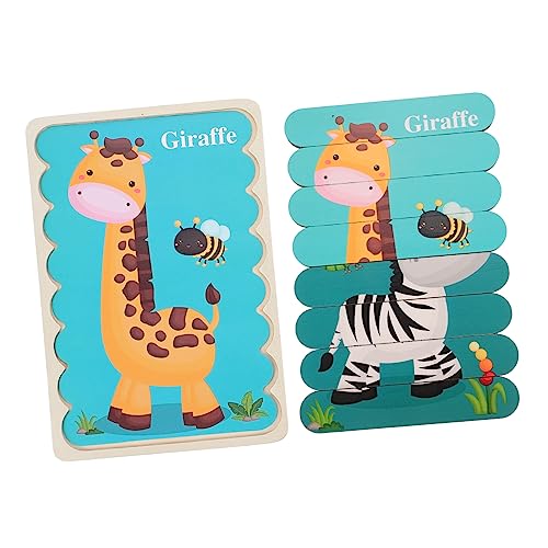 VICASKY Kinderpuzzle aus Doppelseitig Lernspielzeug mit Zebra Giraffe Pädagogisches Montessori für Kleinkinder Fördert Farberkennung Formenverständnis und Feinmotorik von VICASKY
