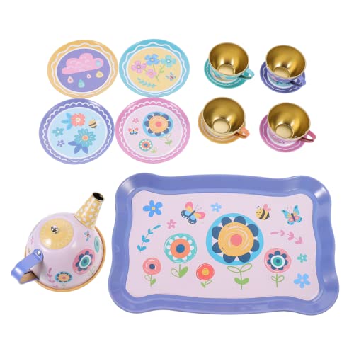 VICASKY Kinderspielzeug Tee Set aus Robustem Simuliertes Teeservice mit und Tassen Buntes Rollenspiel Zubehör für Mädchen und Jungen Spielküche Zubehör von VICASKY