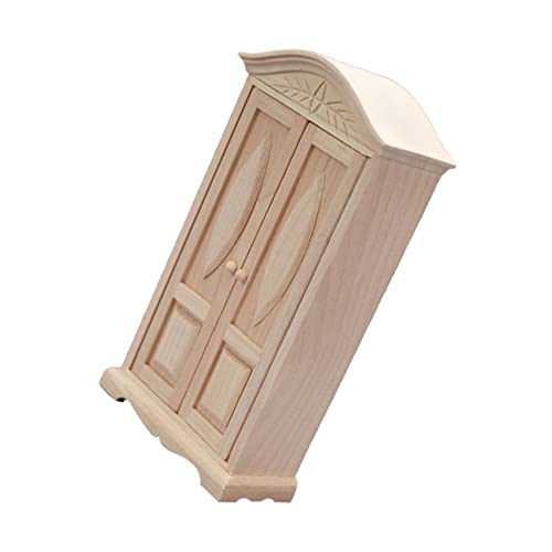 VICASKY Kleiderschrank kinderzimmerdeko Room Decoration geschenkten Weihnachten Xmas Tischdekoration puppenstubenmöbel Miniatur-Schnitzschrank Kleiner Miniaturschrank Birke von VICASKY