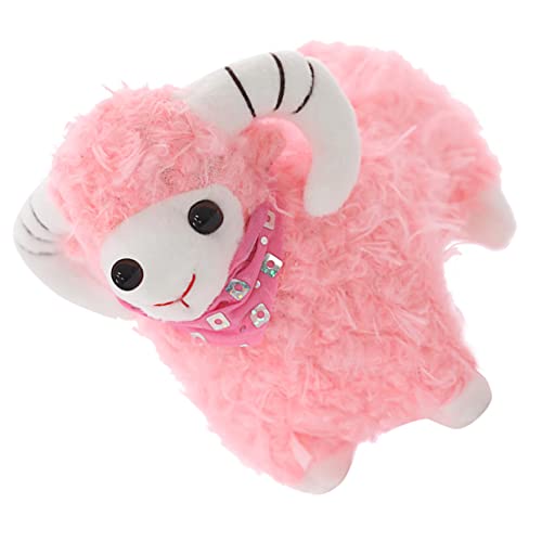 VICASKY Kleine Schafpuppe Plüschschafpuppenspielzeug Plüsch-Schaf- -stütze Plüsch-Schaf-Figur Pelziges Schaf Schaf-Puppe Plüsch-Schaf- Pp Baumwolle Rosa von VICASKY
