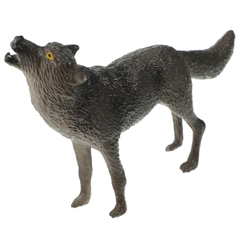 VICASKY Kleine Wolf Figur aus Kunststoff Realistische Simulation Detailreiches Wildtier Ornament Dekoratives Sammlerstück für Büro Garten und Vielseitig Einsetzbar von VICASKY