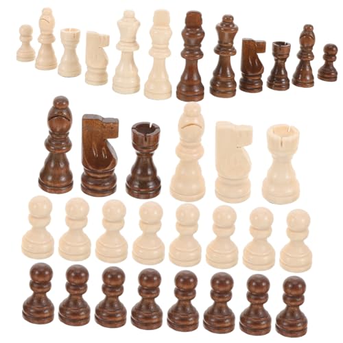 VICASKY Kleines Holz Schachfiguren Set Kompakt Leicht Natürliche Holzmaterialien Griffiges Design als Schachbrett Ersatz für Unterwegs und Einfache Handhabung von VICASKY