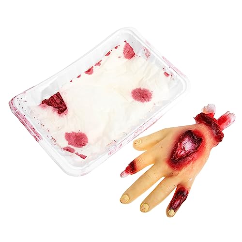 VICASKY Kniffliges Gefälscht Halloween-Skelett Zombie Halloween-Requisiten Aufkleber Unheimlich Blutig Halloween Gebrochene Hände Ding Halloween- Weiß Plastik von VICASKY