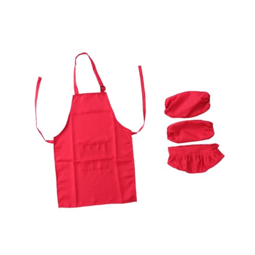 VICASKY Kochset mit Schürze Hut und Ärmelschoner Rot Mittlere Jahre Langlebiger Leicht zu Reinigender Stoff für Kochen Backen Malen und Party für Rollenspiele und Schutz vor Flecken VICASKY Kochset mit Schürze Hut und Ärmelschoner Rot Mittlere Jahre Langlebiger Leicht zu Reinigender Stoff für Kochen Backen Malen und Party für Rollenspiele und Schutz vor Flecken von VICASKY
