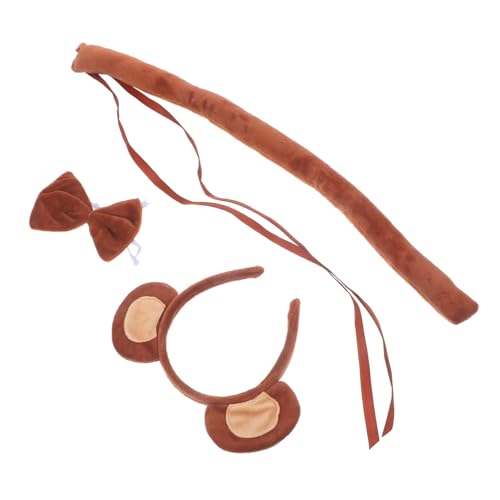 VICASKY Kostümset Affe Teiliges Set mit Affenohren und Fliege für Halloween Karneval und Cosplay Partys für Erwachsene Auffälliges Kostümzubehör VICASKY Kostümset Affe Teiliges Set mit Affenohren und Fliege für Halloween Karneval und Cosplay Partys für Erwachsene Auffälliges Kostümzubehör von VICASKY