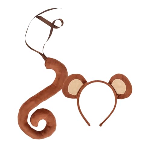 VICASKY Kostümset Affe mit Ohren und Teiliges Set für Tierkostüm Cosplay Geburtstagsfeiern und Bühnenaufführungen aus Weichem Material Realistische Wiederverwendbar von VICASKY