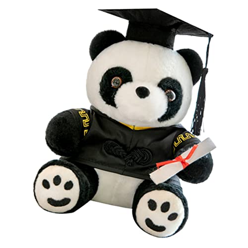 VICASKY Kreatives Panda Plüschspielzeug Niedliches Panda Kuscheltier Mit Abschlussmütze Für Freunde Aus Hochwertigen Elastischen Materialien Gefertigt von VICASKY