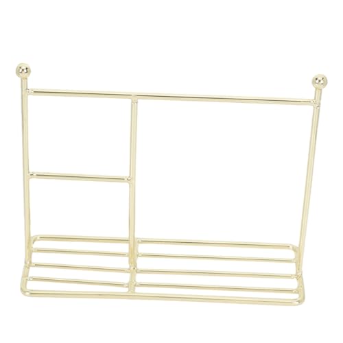 VICASKY Kreatives Puppenbekleidungsregal aus Mini Kleiderständer für Puppen Dekorativ und Praktisch für Puppenhausmöbel Gold VICASKY Kreatives Puppenbekleidungsregal aus Mini Kleiderständer für Puppen Dekorativ und Praktisch für Puppenhausmöbel Gold von VICASKY