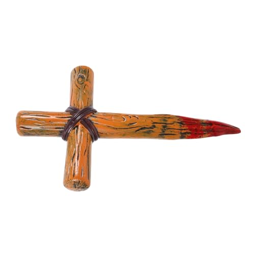 VICASKY Kreuzornament Aus Kunststoff Kreuzfiguren Stehende Kreuzskulptur Wandkreuz- Kreuz Wanddekoration Kreuze Für Die Wand Kreuz Figur Halloween-kreuzdekorationen Plastik Brown von VICASKY