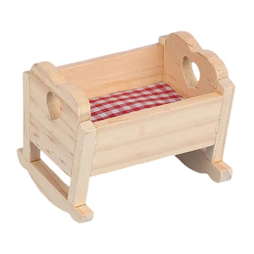 VICASKY Krippe aus Holz für Puppenhaus Dekoration Realistisches Miniaturmöbelmodell für Kreatives und Puppenzubehör VICASKY Krippe aus Holz für Puppenhaus Dekoration Realistisches Miniaturmöbelmodell für Kreatives und Puppenzubehör von VICASKY