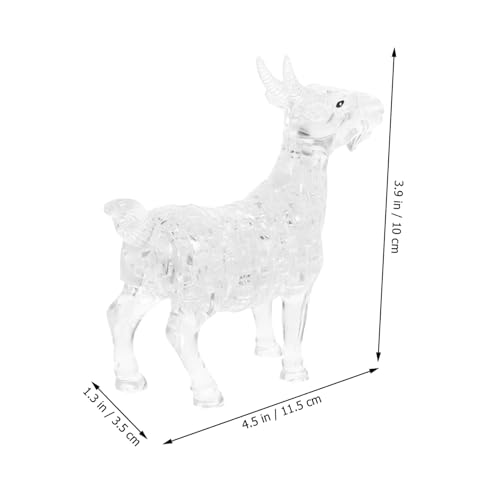 VICASKY Kristallglas Puzzle Ziege Weiß Selbstzusammenbau Tierfigur Dekoratives Ornament Kreatives Geschenk für Geburtstag und Wohnraumgestaltung von VICASKY