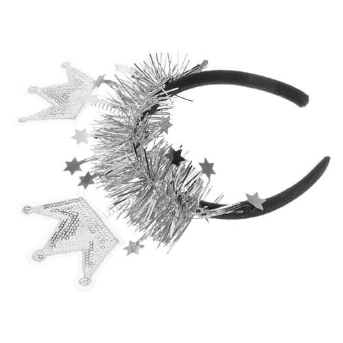 VICASKY Krone Stirnband Weihnachtsstirnbänder für frauen frohes neues jahr stirnbänder geburtstagskrone Haarspangen für das neue Jahr Frohes neues Jahr-Stirnbänder für Frauen Stoff Silver VICASKY Krone Stirnband Weihnachtsstirnbänder für frauen frohes neues jahr stirnbänder geburtstagskrone Haarspangen für das neue Jahr Frohes neues Jahr-Stirnbänder für Frauen Stoff Silver von VICASKY