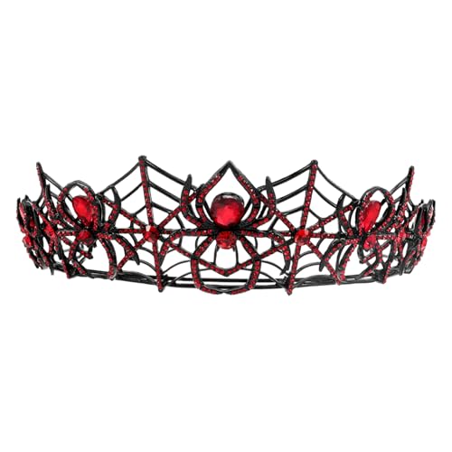 VICASKY Kronen Haar Accessoire Haarreifen Für Halloween Geburtstagskronen Für Frauen Halloween Kopfbedeckung Tiara Kopfbedeckung Vintage Krone Halloween Haar Accessoire Spinnennetz von VICASKY