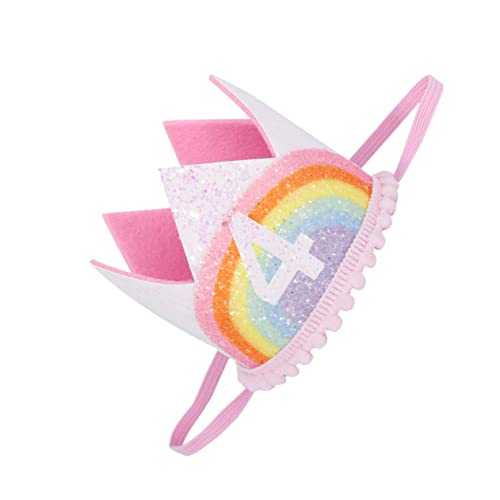 VICASKY Kronen spitze Haarband Haarbänder für Babys Regenbogen Geburtstag haarschmuck Stirnband Kronenhut Krönender Hut für Babys elastisch Geburtstagshut Rock schmücken Kind Kopfbedeckung von VICASKY