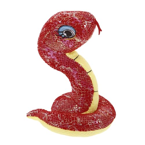 VICASKY Kuscheliges Plüschtier Schlange Rotes Stofftier Simulation Schlange Realistisches Party Deko Tier Jahr des Schlangenjahr Maskottchen von VICASKY