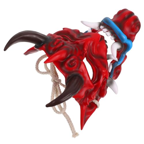VICASKY Leichte Japanische Dämonenmaske mit Hörnern Atmungsaktiv und Komfortabel für Halloween Cosplay Maskenbälle Authentisches Horror-design für Männer und Frauen von VICASKY