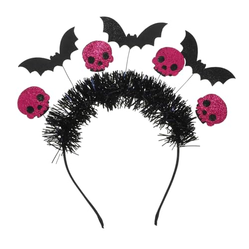 VICASKY Leistungsqualitäten Zubehör Skelett Halloween-haarband Bands Gothic Halloween-party-stirnband Halloween-schädel-stirnband Halloween -dekorationen Gotisch Satin Rosy von VICASKY