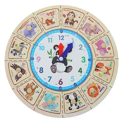 VICASKY Lernspiele für 5-7 lernuhr kinderlernuhr geburtstagsmitgebsl Children's Watches armbanduhren für Uhr-Puzzle Holzuhr Kinderuhr lernt Zeit zu Sagen Kleinkind Uhr von VICASKY