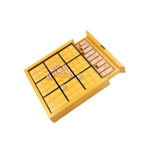 VICASKY Logisches Denktrainingsbrett Kinderbrettspiel Kindertischpuzzle Zahlen Schachbrett Kinderspiel Puzzles Spielbrettspiel Bambus von VICASKY
