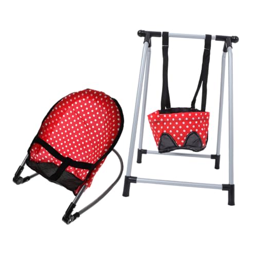VICASKY Mädchen Puppen Spielset mit Schaukelstuhl und Hängeschaukel Teiliges Zubehör für Babypuppen Kompatibel mit Verschiedenen Puppen und Möbeln für Kreatives von VICASKY