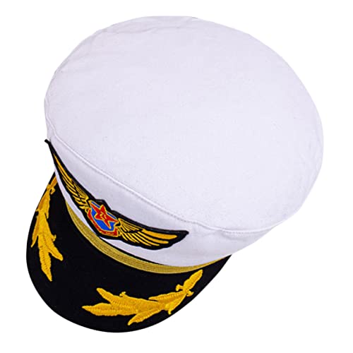 VICASKY Marine-Kappe kindermütze kappe Bootsmütze Kapitänsmütze campingcoutch Kleinkind Mütze Erwachsene Hüte Partyhut Kinderhüte Kapitänsmütze für Cosplay Baumwolle Weiß von VICASKY