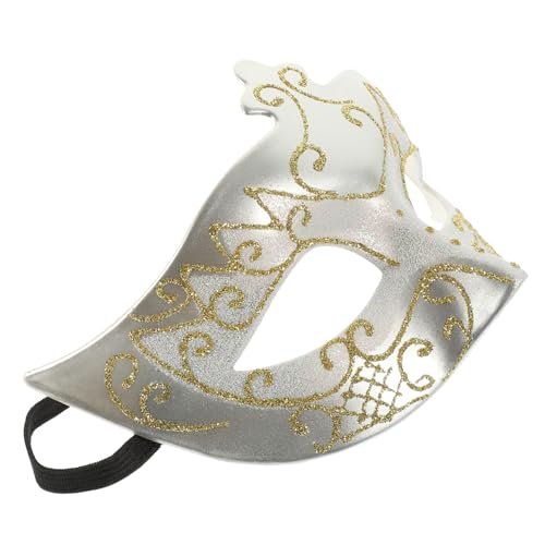 VICASKY Maske für Maskerade mit Goldfarbenem Design Leichte Halbseitige Herrenmaske für Halloween und Kostümpartys für Karneval und Cosplay von VICASKY