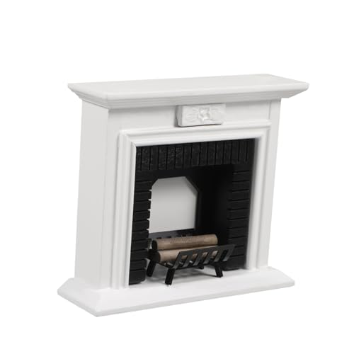 VICASKY Maßstab Weißer Mini Kamin mit Holzbündel DIY Möbel Modell für Haus Dekoration und Mikro Landschaftsspielzeug von VICASKY