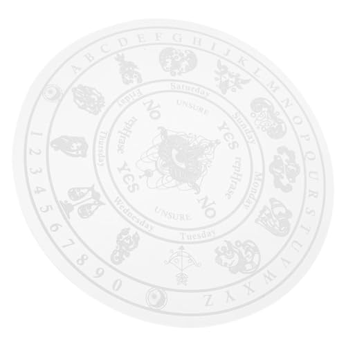 VICASKY Meditationsornamente Durchsichtige Pendeltafel Dekoration Abnehmbar Basteln Schreibtisch Wahrsagerei Party Chakra Platte Pendel Alphabet Tafel Wünschelrutenpendel von VICASKY