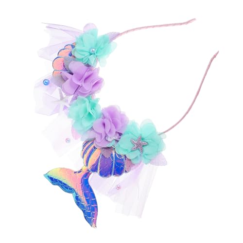 VICASKY Meerjungfrau Stirnband Kostüm Stirnbänder Kleid Prinzessin Puppe hair accessories for party sachen Meerjungfrauen-Stirnband für Mädchen Meerjungfrau-Kopfschmuck Plastik von VICASKY