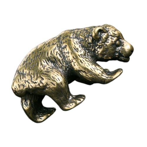 VICASKY Messingbären -Ornamente Tier Aus Messing Messingfigur Kleine Messingornamente Tierverzierungen Kleine Statue Aus Messing Und Metall Desktop-Ornament Bärenverzierung Golden von VICASKY