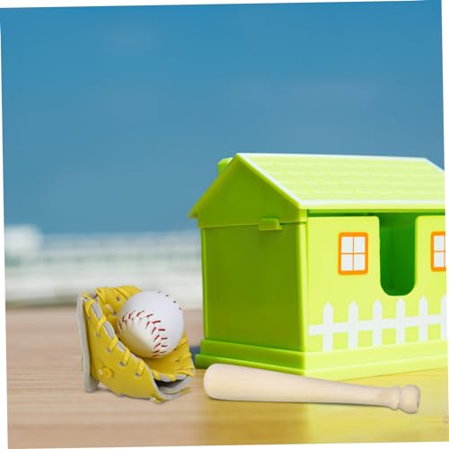 VICASKY Mini Baseball Teiliges Puppenhaus Zubehör Kleines Baseballschläger und Handschuhmodell mit Ball Realistisches Miniaturspielzeug für DIY Puppenhaus Dekoration von VICASKY