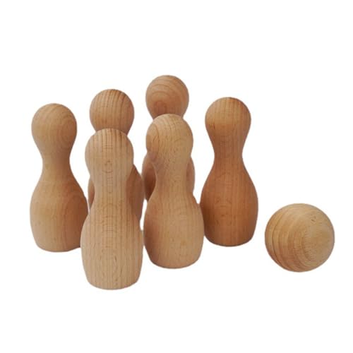 VICASKY Mini Bowling aus Buchenholz für Ball DIY für Drinnen und Unterwegs Sicher und robust Glatte Oberfläche Geburtstagsgeschenk für Jungen und Mädchen Ab Jahren VICASKY Mini Bowling aus Buchenholz für Ball DIY für Drinnen und Unterwegs Sicher und robust Glatte Oberfläche Geburtstagsgeschenk für Jungen und Mädchen Ab Jahren von VICASKY