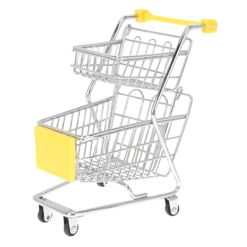VICASKY Mini Einkaufswagen für Handwagen für Aufbewahrung für Rollenspiele und Dekoration Stabil und Langlebig Perfektes für Puppenhaus Szenarien von VICASKY