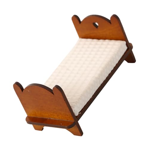 VICASKY Miniatur-puppenhausbett Im Maßstab 112 Vintage-Holz Puppenhaus- Schlafzimmermöbel-Accessoire Perfekt Für Sammler VICASKY Miniatur-puppenhausbett Im Maßstab 112 Vintage-Holz Puppenhaus- Schlafzimmermöbel-Accessoire Perfekt Für Sammler von VICASKY