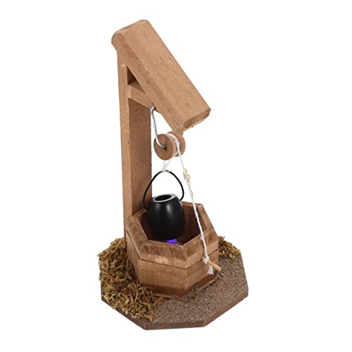 VICASKY Mini-Garten im Freien dekoratives Kinderspielzeug zarter Miniaturbrunnen lebendiger Miniaturbrunnen dekorativer Miniaturbrunnen Kinderaccessoire Modell Kinderzubehör Holz von VICASKY