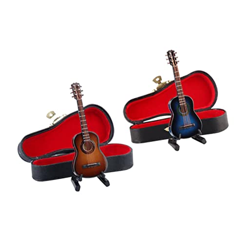 VICASKY Mini-Musikinstrument Mini-Desktop-Gitarre Holzhandwerk Gitarrendekoration Für Wohnzimmer von VICASKY