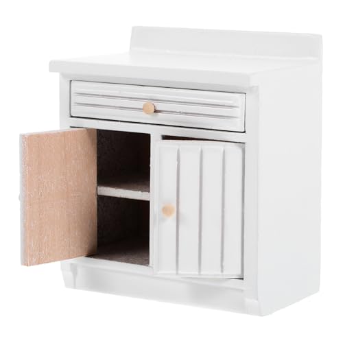 VICASKY Mini Holz Schrankmodell für Puppenhausdekoration Weißes Küchenmöbel Vielseitig Einsetzbar als Miniaturschrankdekor und Zubehör für DIY Projekte VICASKY Mini Holz Schrankmodell für Puppenhausdekoration Weißes Küchenmöbel Vielseitig Einsetzbar als Miniaturschrankdekor und Zubehör für DIY Projekte von VICASKY
