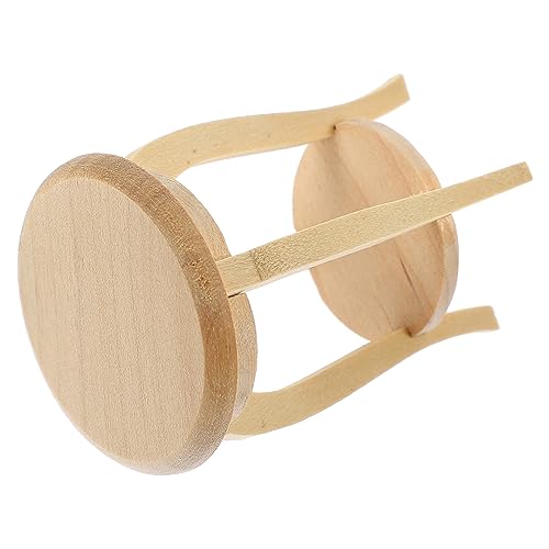 VICASKY Mini Holzhocker Für Puppenhaus Winziger Holzstuhl Modell Für Puppenhaus Dekoration Und Zubehör von VICASKY