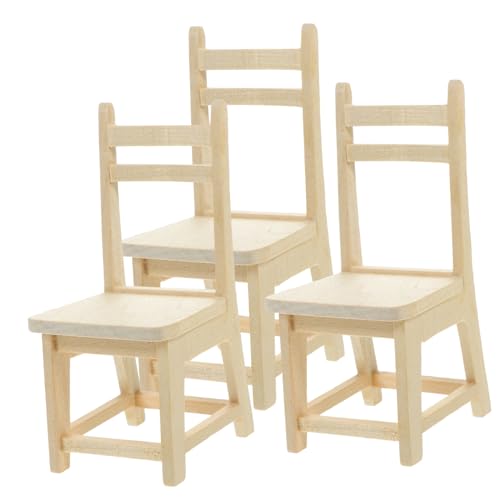 VICASKY Mini Holzstuhl Puppenhaus öbel Modelle Kleine Holzstuhl Dekorationen Für Miniatur Puppenhäuser Und Szenen Ideal Als Puppenhaus Zubehör von VICASKY