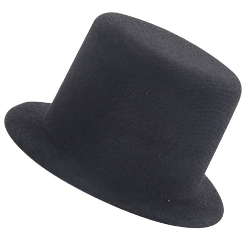 VICASKY Mini-Hut Miniatur-Hexenhut Puppe Kostüm Hut Top-Hat-Kostüm Miniatur-Cowboyhüte zum Basteln Zylinder tiermütze zierkappen verschleißfeste Miniaturhüte Basteldekorationen Stoff Black von VICASKY