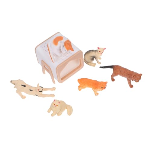 VICASKY Mini Katzennest Modell Katzen Miniaturmöbel Szenen Rollenspiel Katzenfiguren Miniatur Puppenhaus Haustierspielzeug Mini Katzenaufsätze Puppenhaus Katzenfiguren Spielset von VICASKY