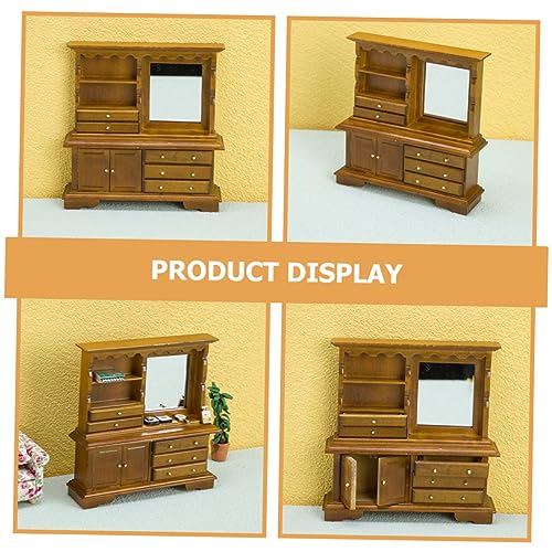 VICASKY Mini Kommode für Puppenhaus Realistische Miniatur Feenhaus Deko Multifunktionale Miniaturmöbel für DIY Szenen und Foto Requisiten Langlebig und Detailreich Gestaltet von VICASKY
