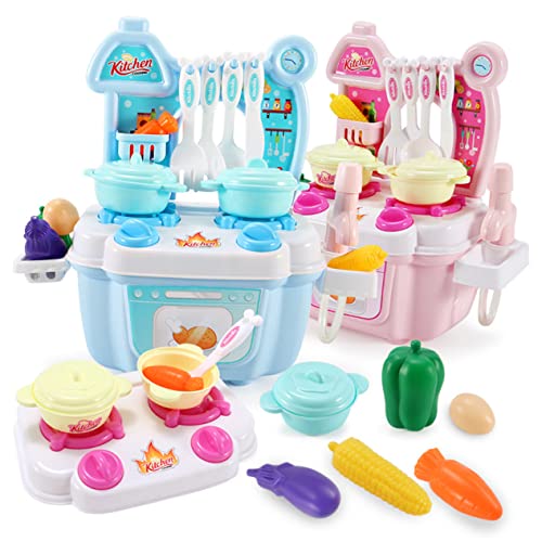 VICASKY Komplettes Kinderküchen-kochgeschirr-Set Kochspielzeug Für Kleinkinder Spielküche Spülbeckenspielzeug Pädagogische Spielsets Sicheres Kunststoff-kinderküchen-spielhaus von VICASKY